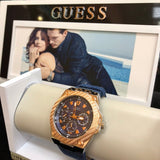 Guess Legacy Analog Blue Dial Blue Denim Strap Watch for Men - W1058G1 Buy Now By Guess
