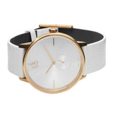 Calvin Klein Accent Silver Dial White Leather Strap Watch for Women - K2Y216K6 Buy Now By Calvin Klein
