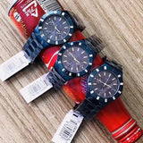 Guess Glisten Analog Blue Dial Blue Steel Strap Watch for Women - W0027L3 Buy Now By Guess