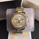Michael Kors Brinkley Diamonds Gold Dial Gold Steel Strap Watch for Women - MK6187 Buy Now By Michael Kors