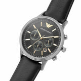 Emporio Armani Giovanni Analog Black Dial Black Leather Strap Watch For Men - AR11431 Buy Now By Emporio Armani