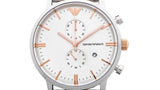 Emporio Armani Chronograph White Dial Two Tone Steel Strap Watch For Men - AR0399 Buy Now By Emporio Armani