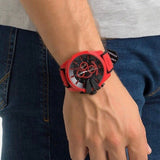 Diesel Mega Chief Chronograph Black Dial Red Rubber Strap Watch For Men - DZ4526 Buy Now By Diesel