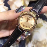 Guess Park Avenue Quartz Gold Dial Black Leather Strap Watch For Women - W0838L1 Buy Now By Guess