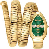 Just Cavalli Cosenza Green Dial Gold Steel Strap Watch for Women - JC1L232M0035