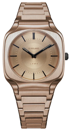 D1 Milano Square Champagne Gold Dial Gold Steel Strap Watch for Unisex - D1-SQBJ04 Authentic Buy Shop Now