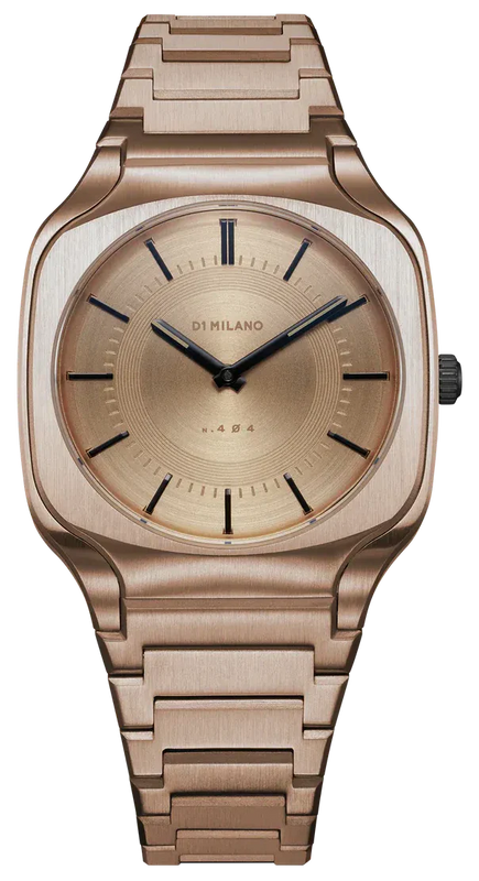 D1 Milano Square Champagne Gold Dial Gold Steel Strap Watch for Unisex - D1-SQBJ04 Authentic Buy Shop Now