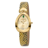 Just Cavalli Diversa Snake Gold Dial Brown Leather Strap Watch for Women - JC1L321L0035