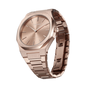 D1 Milano Ultra Thin Rose Gold Dial Rose Gold Steel Strap Watch for Women - D1-UTBL04 Authentic Buy Shop Now
