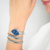 Just Cavalli Specchio Blue Dial Silver Steel Strap Watch for Women - JC1L323M0015 Authentic Buy Shop Now