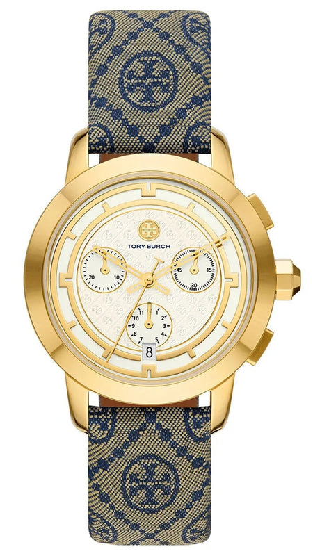Tory Burch Classic Chronograph White Dial Grey Nylon Strap Watch for Women - TBW1035 Buy Now By Tory Burch
