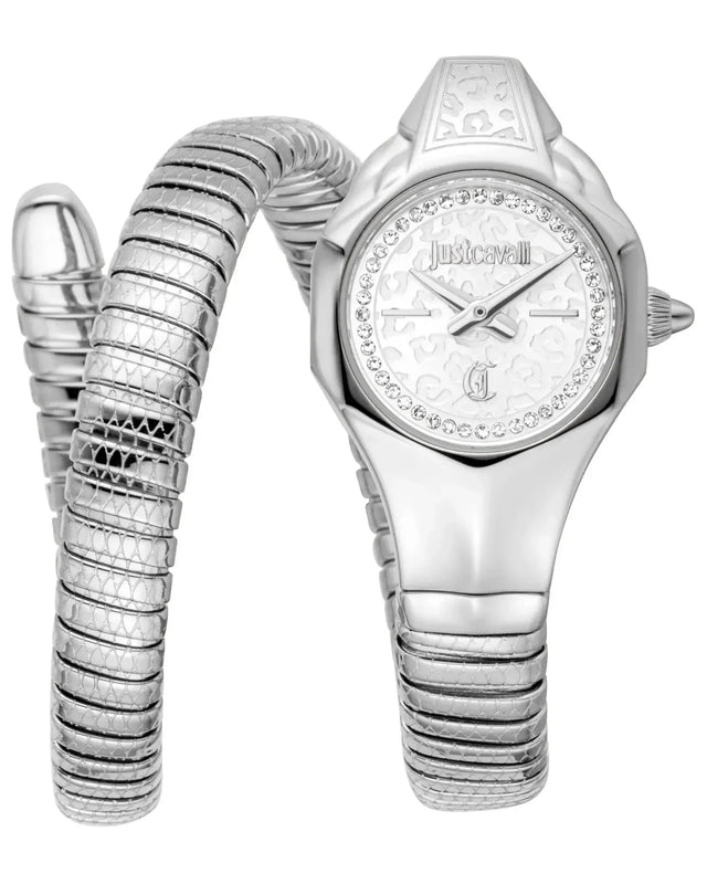 Just Cavalli Fiore Silver Dial Silver Steel Strap Watch for Women - JC1L354M0015 Authentic Buy Shop Now