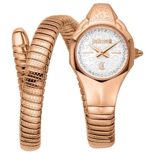 Just Cavalli Fiore Silver Dial Rose Gold Steel Strap Watch for Women - JC1L354M0045 Authentic Buy Shop Now