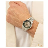 Hugo Boss Principle Skeleton Green Dial Silver Steel Strap Watch for Men - 1514236 Authentic Buy Shop Now