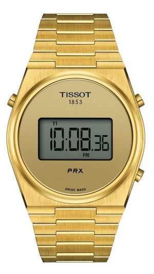 Tissot PRX Digital Quartz Gold Dial Gold Steel Strap Watch for Men - T137.463.33.020.00 Buy Now By Tissot