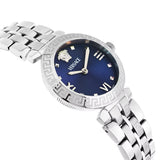 Versace Daphnis Analog Blue Dial Silver Steel Strap Watch for Women - VEOCA0124 Buy Now By Versace