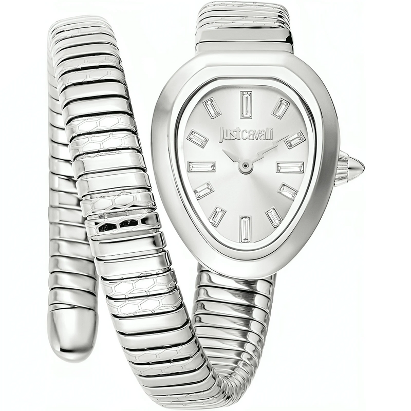 Just Cavalli Aversa Silver Dial Silver Steel Strap Watch for Women - JC1L222M0015 Authentic Buy Shop Now