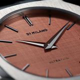 D1 Milano Ultra Thin Salmon Pink Dial Silver Steel Strap Watch for Men - D1-UTBJ26 Authentic Buy Shop Now
