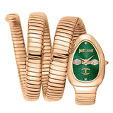 Just Cavalli Cosenza Green Dial Rose Gold Steel Strap Watch for Women - JC1L232M0045