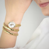 Just Cavalli After Party Silver Dial Gold Steel Strap Watch for Women - JC1L269M0025