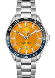 Hugo Boss Runner 3H Orange Dial Silver Steel Strap Watch for Men - 1514206 Buy Now By Hugo Boss