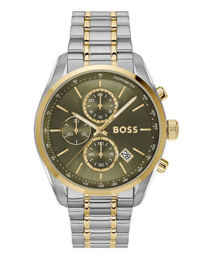 Hugo Boss Grand Prix Chronograph Green Dial Two Tone Steel Strap Watch for Men - 1514227 Buy Now By Hugo Boss