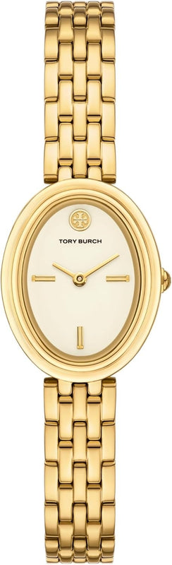Tory Burch Oval White Dial Gold Steel Strap Watch for Women - TBW6032 Buy Now By Tory Burch