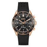 Hugo Boss Runner Chronograph Black Dial Black Silicone Strap Watch for Men - 1514168 Buy Now By Hugo Boss