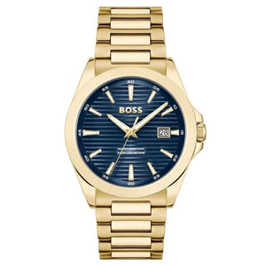 Hugo Boss Strike Blue Dial Gold Steel Strap Watch for Men - 1514172 Buy Now By Hugo Boss