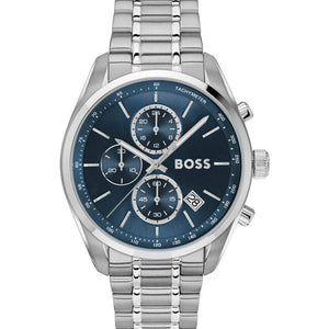 Hugo Boss Grand Prix Chronograph Blue Dial Silver Steel Strap Watch for Men - 1514226 Buy Now By Hugo Boss