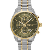 Hugo Boss Grand Prix Chronograph Green Dial Two Tone Steel Strap Watch for Men - 1514227 Buy Now By Hugo Boss