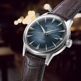 Seiko Cocktail Time Automatic Blue Dial Brown Leather Strap Watch for Men - SRPK15K1 Authentic Buy Shop Now