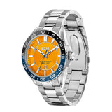 Hugo Boss Runner 3H Orange Dial Silver Steel Strap Watch for Men - 1514206 Buy Now By Hugo Boss