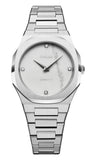 D1 Milano Ultra Thin Marble White Dial Silver Steel Strap Watch for Women - D1-UTBL13 Authentic Buy Shop Now