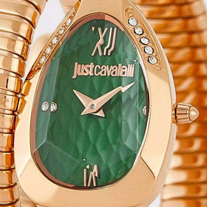Just Cavalli Glam Evo 9 Green Dial Rose Gold Steel Strap Watch for Women - JC1L224M0055