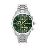 Hugo Boss Grand Prix Chronograph Green Dial Silver Steel Strap Watch for Men - 1514266 Buy Now By Hugo Boss