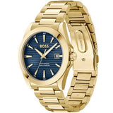 Hugo Boss Strike Blue Dial Gold Steel Strap Watch for Men - 1514172 Buy Now By Hugo Boss