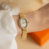 Tory Burch Oval Mother of Pearl Dial Gold Steel Strap Watch for Women - TBW6034 Buy Now By Tory Burch