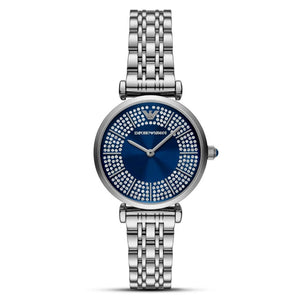 Emporio Armani Gianni T-Bar Blue Dial Silver Steel Strap Watch for Women - AR11627 Buy Now By Emporio Armani