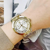 Tory Burch Classic Chronograph White Dial Gold Steel Strap Watch for Women - TBW1032 Buy Now By Tory Burch