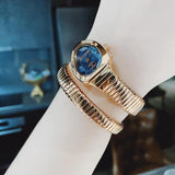 Just Cavalli Glam Evo 4 Blue Dial Rose Gold Steel Strap Watch for Women - JC1L229M0055