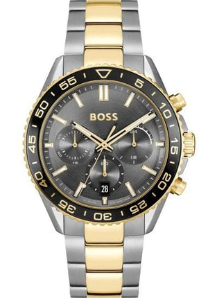 Hugo Boss Runner Chronograph Grey Dial Two Tone Steel Strap Watch for Men - 1514144 Buy Now By Hugo Boss