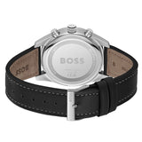 Hugo Boss Skytraveller Chronograph Silver Dial Black Leather Strap Watch for Men - 1514147 Buy Now By Hugo Boss