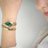 Just Cavalli Ferocious Green Dial Gold Steel Strap Watch for Women - JC1L306M0045