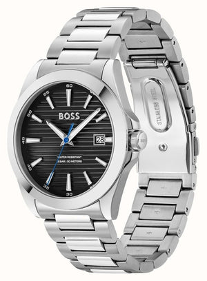 Hugo Boss Strike Black Dial Silver Steel Strap Watch for Men - 1514170 Buy Now By Hugo Boss