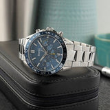 Hugo Boss Runner Chronograph Blue Dial Silver Steel Strap Watch for Men - 1514143 Buy Now By Hugo Boss