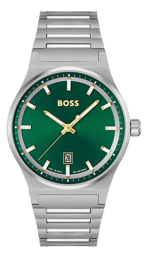 Hugo Boss Candor Green Dial Silver Steel Strap Watch for Men - 1514079 Buy Now By Hugo Boss