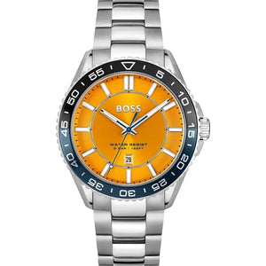 Hugo Boss Runner 3H Orange Dial Silver Steel Strap Watch for Men - 1514206 Buy Now By Hugo Boss