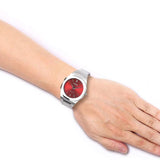 D1 Milano Ultra Thin Red Dial Silver Steel Strap Watch for Men - D1-UTBJ05 Authentic Buy Shop Now