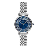 Emporio Armani Gianni T-Bar Blue Dial Silver Steel Strap Watch for Women - AR11627 Buy Now By Emporio Armani